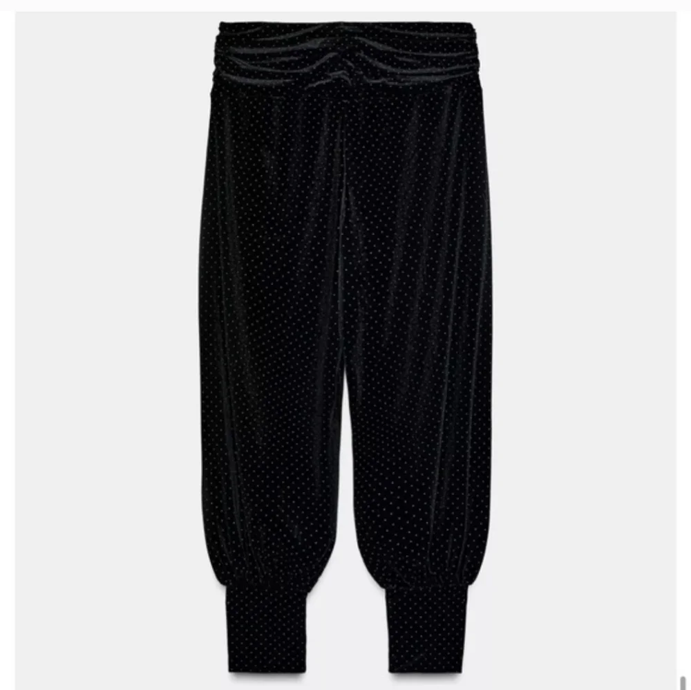 ZARA VELVET BALLOON PANTS Black SIZE XS